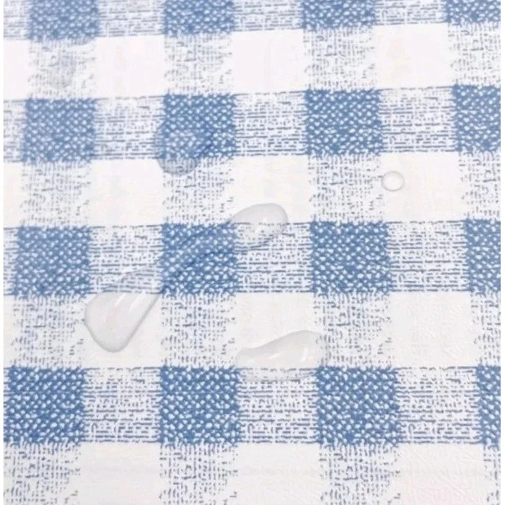 Blue-White Gingham Countertop Door Sticker Shelf Liner 17.7inch by 9.8 Feet